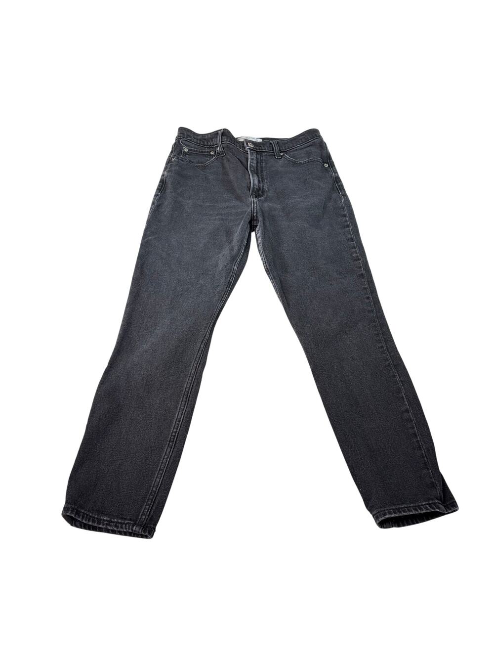 Abercrombie & Fitch womens skinny high rise black cropped denim jeans Sz 6, 28